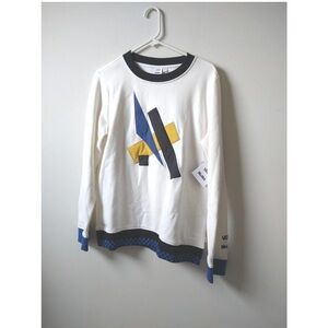New vans Moma off white designed Sweatshirt sz medium blue yellow skater casual